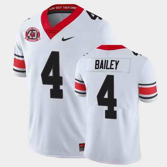 Men Georgia Bulldogs Champ Bailey College Football White 40Th Anniversary Alternate Jersey